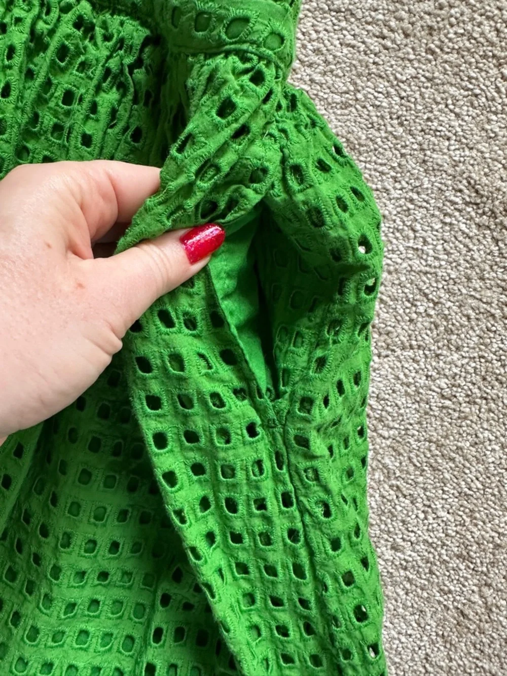 Kate Spade Green Eyelet Midi Skirt - Picture 4 of 6